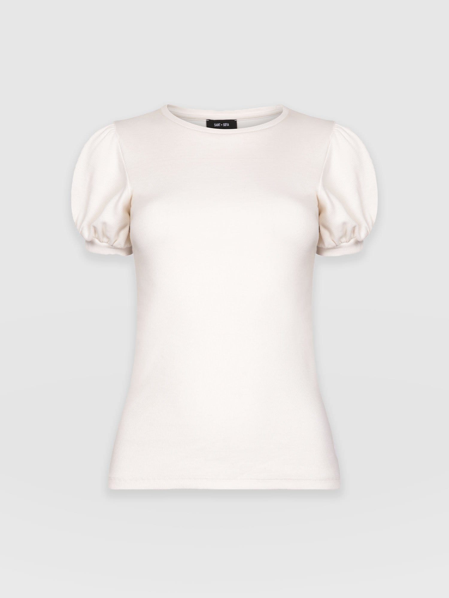 Cavendish Tee Puff Sleeve Cream - Women's T-Shirts | Saint + Sofia® USA